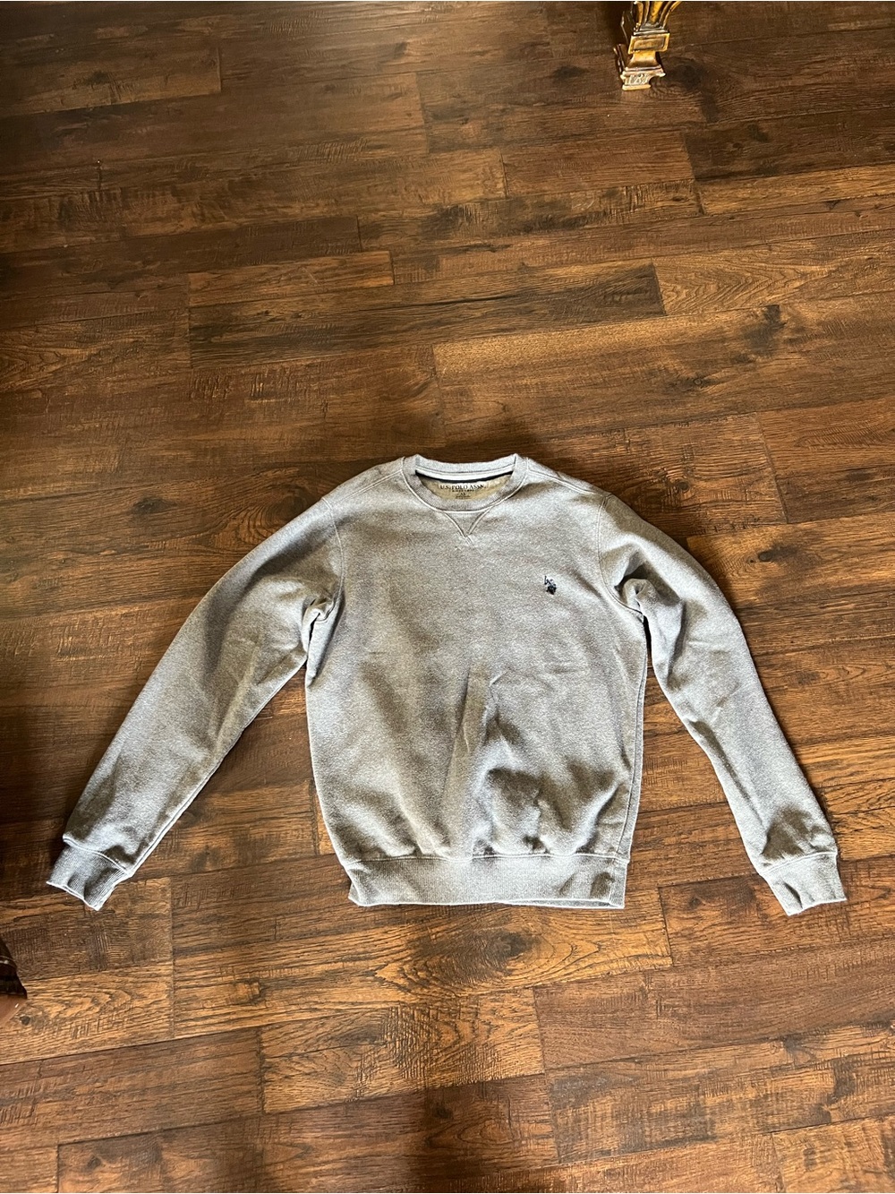 U.S. Polo Assn. Gray Crewneck Sweatshirt with Embroidered Logo